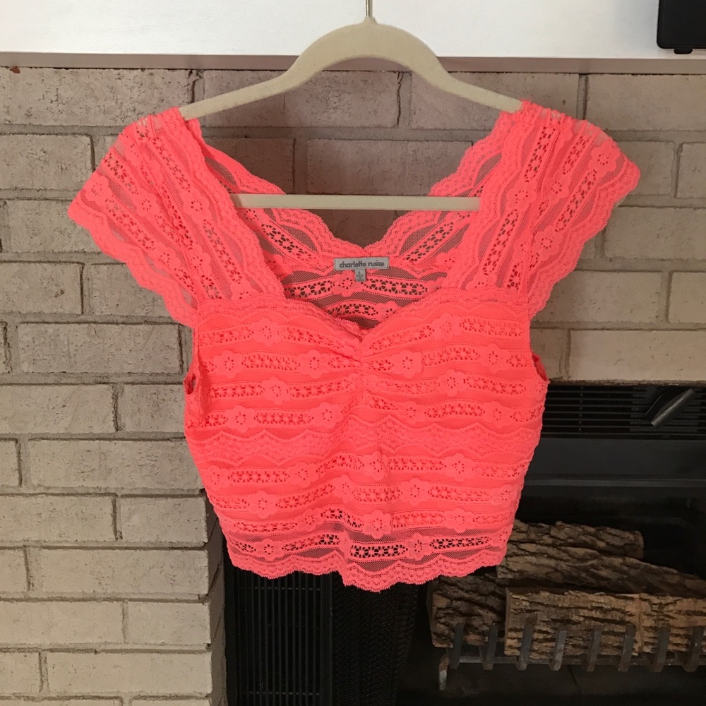 Neon Lace Crop Top